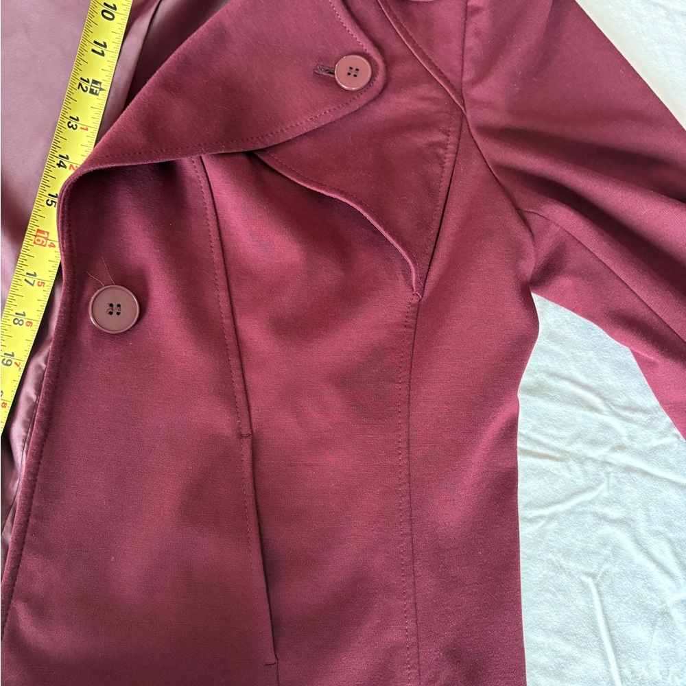 Jones Studio Burgundy Women's Pea Coat, Size 18W - Picture 7 of 13